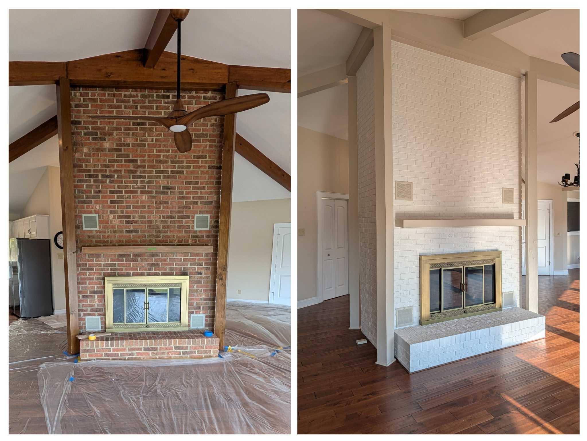 The Complete Interior Painting Guide for Charlotte Homeowners 2 interior fireplace painting before and after
