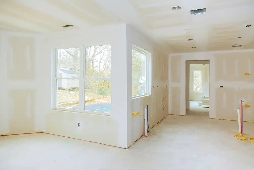 drywall installed in new construction home